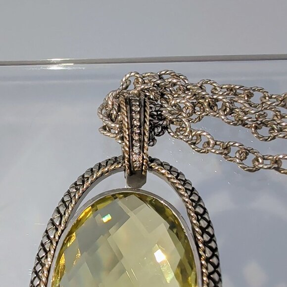NWT Andrea Candela Ibiza Sterling Silver18K Necklace W/ Yellow Quartz Pendant - Picture 9 of 11